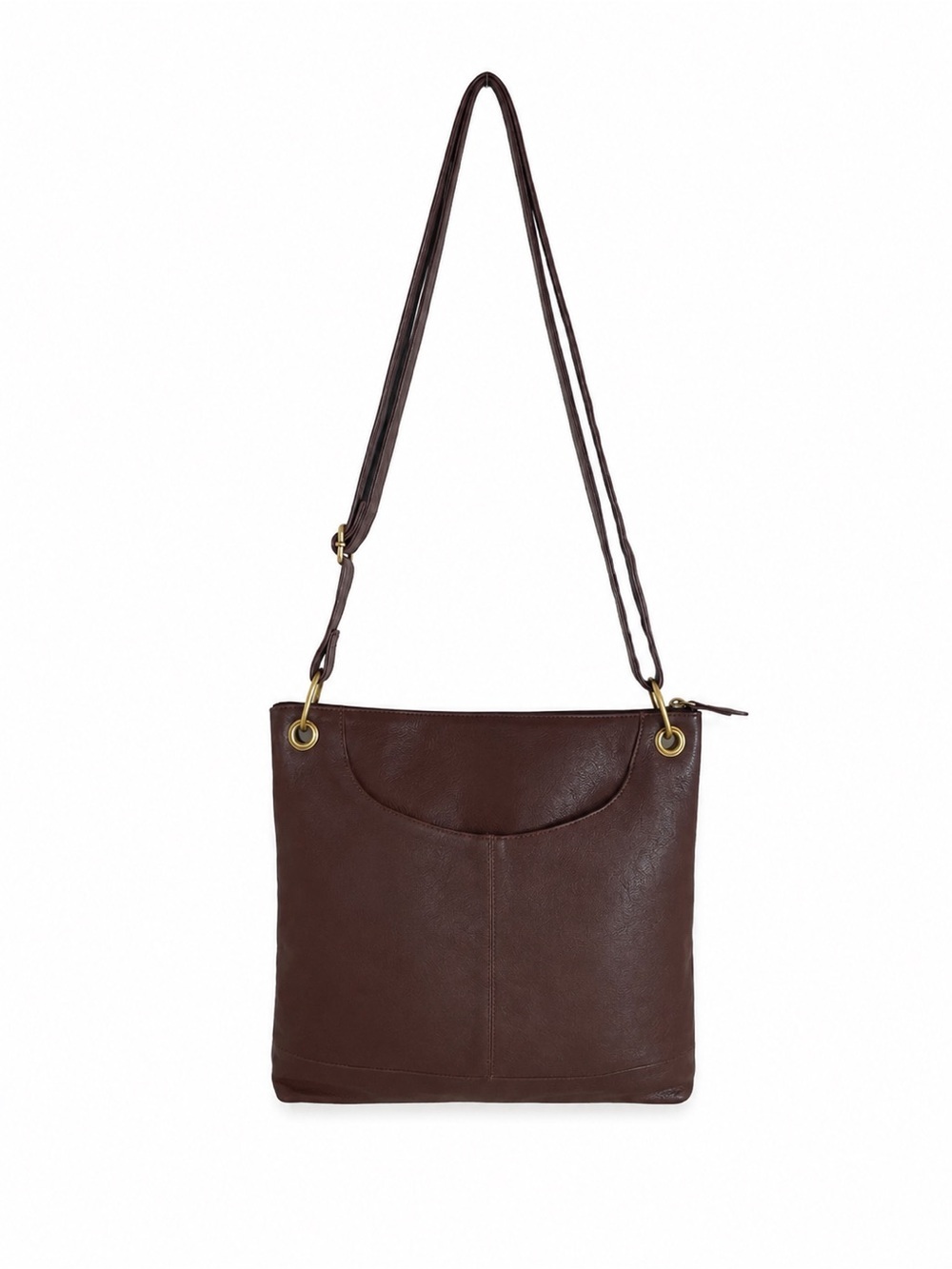 Great American Leather Works Brown 100% Genuine Leather Crossbody Shoulder Bag - Picture 2 of 13